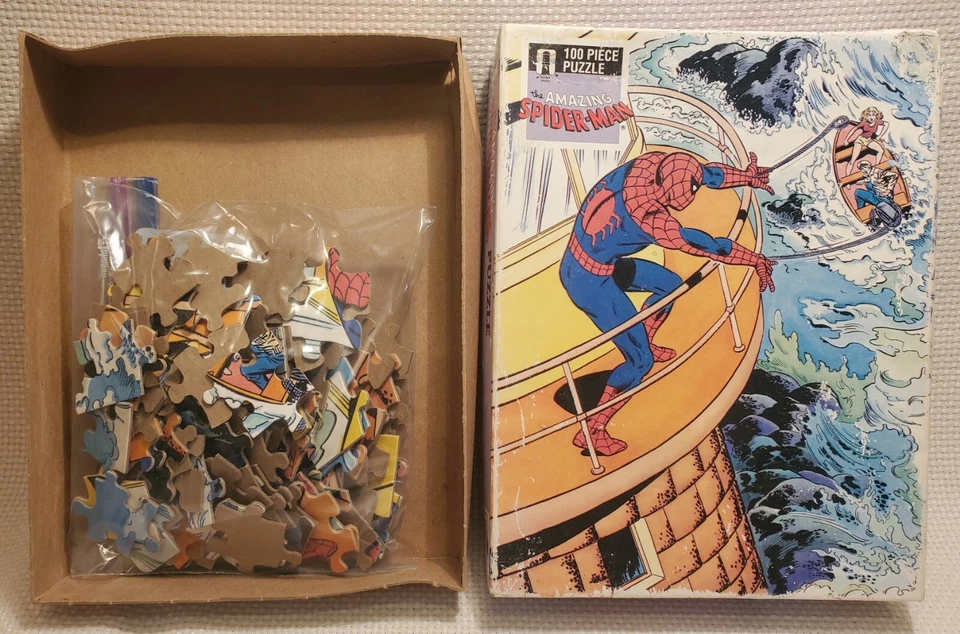 Винтажная головоломка Amazing Spiderman 100 штук винтаж Marvel 1988 Rainbow Works - Изображение 3 из 3