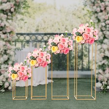 4PCs Metal Flower Stand for Wedding Table Centerpieces Gold Wedding Flower Stand