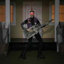 Halloween 6ft Skeleton Punk Rocker with Lights & Sounds Prop Decoration