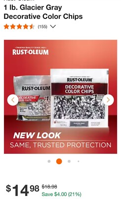Rust-Oleum 312449 Decorative Color Chips Glacier Gray 1 Lb. for 