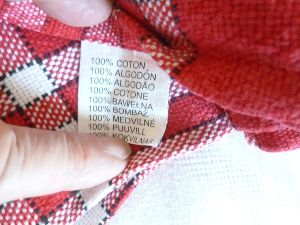 Lot 9 anciennes serviettes de table en tissu à carreaux type bistrot guinguette - Photo 2/3