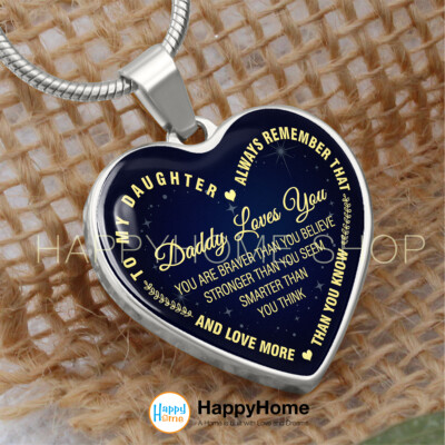 Daughter Gifts From Dad To My Daughter Heart Necklace Dad Always