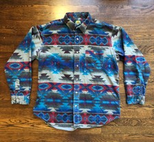 Vintage 90s Cabelas Long sleeve Aztec Navajo Southwest Geometric Print Button Up