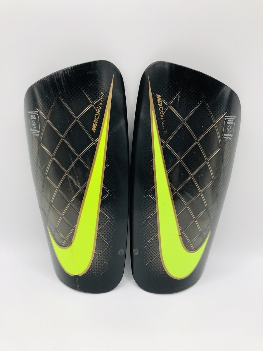 Nike Mercurial Lite Soccer Shin Guards Black/Green Large
