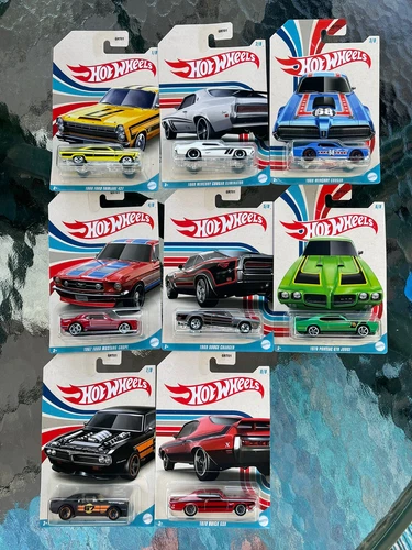 🆕Hot Wheels 2023 Vintage✨American Muscle Complete✨Set of 8✨Walmart Exclusive