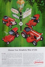 SIMPLICITY Range of Lawn & Garden Tractors ADVERT Vintage 1966 Print Ad 684/129