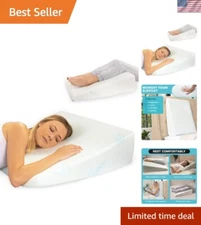 Portable Cooling Wedge Pillow - 7-Inch Memory Foam for Head, Back & Feet Relief