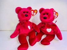 TY Valentina Lot of 2 Beanie Babies Collection Bear 1999 With Tags Vintage