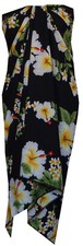 Womens Sarong Hawaiian Pareo Beach Cover ups Skirt Wrap Dress Hibiscus Floral