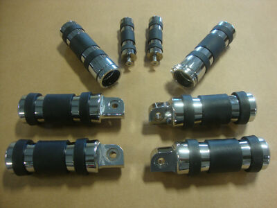 BIG DOG MOTORCYCLES BANDED FOOT PEG SET 2004-11 FULL SET w/ PASSENGER TOE GRIPS 