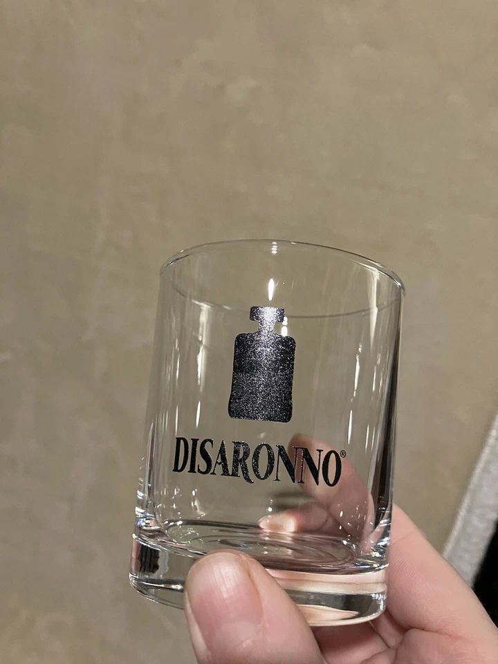 Disaronno Amaretto Short Glass With Black Detail 3 inch tall perfect Christmas - Image 2 of 4