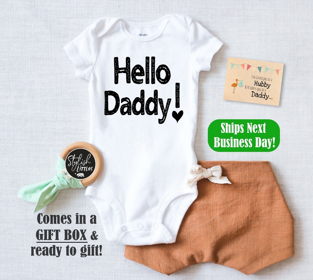 Hello Daddy Pregnancy Announcement Onesie® a Baby Reveal to