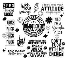 20oz Sublimation Tumbler Wrap Dumbfuckery Ready To Press Heat Transfer