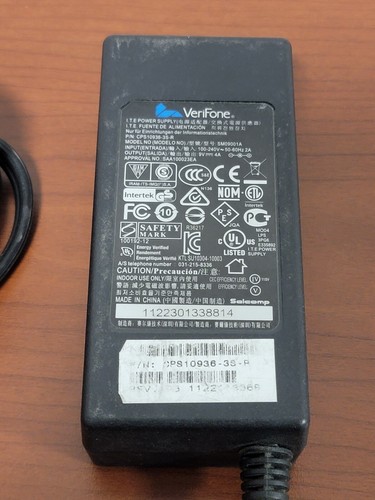 OEM VERIFONE A/C Power Supply/Adapter Model #SM09001A Part #CPS10936-3S-R - Picture 2 of 3