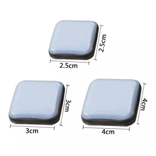 4-16×Square Furniture Gliders Self Adhesive Teflon Sliders Floor Mover Pads Grey - Picture 4 of 11