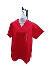 Womens Scrub Top White Swan Fundamentals Size M Salsa 2 Bottom Pockets