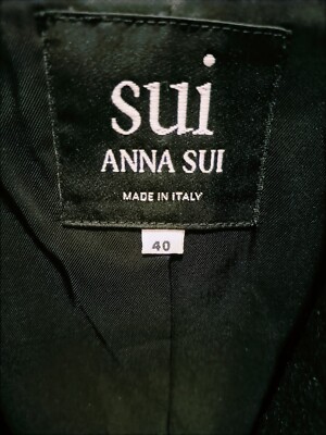 ANNA SUI wunderschöner langer Maxi Mantel ausgestellt High Waist schlanke Silhouette 40 IT