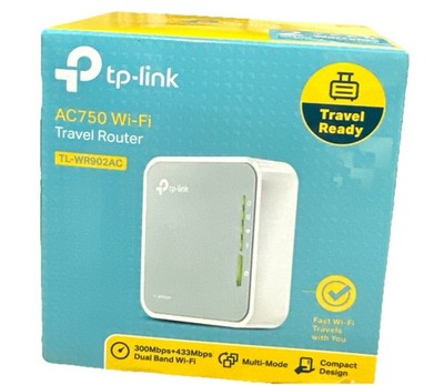 TP-Link TL-WR902AC AC750 Wireless Travel Router - Silver/White