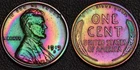 1919-S Lincoln wheat cent penny, rainbow toning (L61-75)