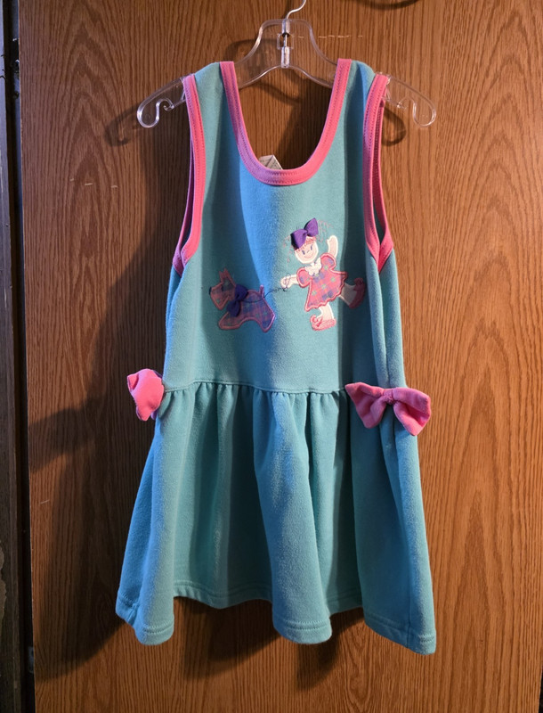 Health-tex Girls Size 6 Blue/Pink Minnie Mouse Sleeveless A-Line Knee Dress
