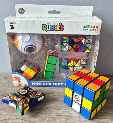 Rubik s Mini Cube 5er Pack Geschenkset & 3x3 Würfel Knobelspiel Puzzle Spielzeug