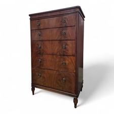 Beithcraft Empire Style Chest Tall Boy Antique Style Chest of 5 Drawers Mahogany