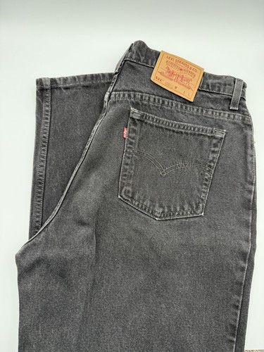 Vintage Levi's 521 Damen Denim schwarz Jeans TAPERED LEG Größe 18 lang hoher Bund - Bild 1 von 9