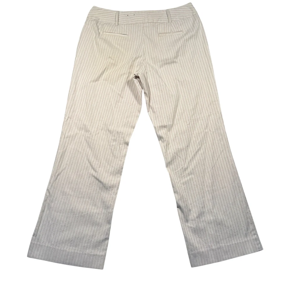 Pantalones de pierna ancha vintage Y2K George elásticos para mujer 16 rosa pálido caqui a rayas Foto 2 de 4