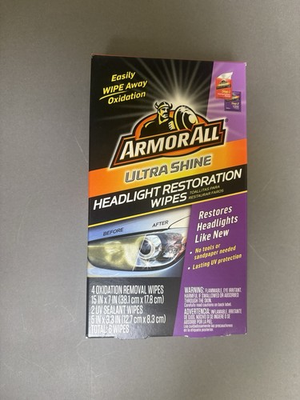 #ad Armor All Headlight Cleaning Restoring Wipes New In Box $5.96
