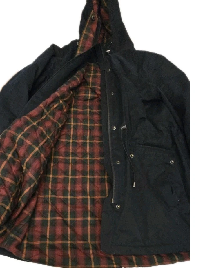 Pendleton Misty Falls Anorak Chaqueta de Lluvia Azul XL Para Hombres Forrada a Cuadros Con Capucha Leer Foto 4 de 4