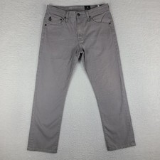 AG Adriano Goldschmied Pants Mens 31x27 Taupe Gray Everett Slim Straight HEMMED
