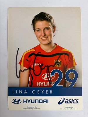 orig. sign. Autogrammkarte Hockey Feldhockey OS 2008 Lina Geyer (2819)