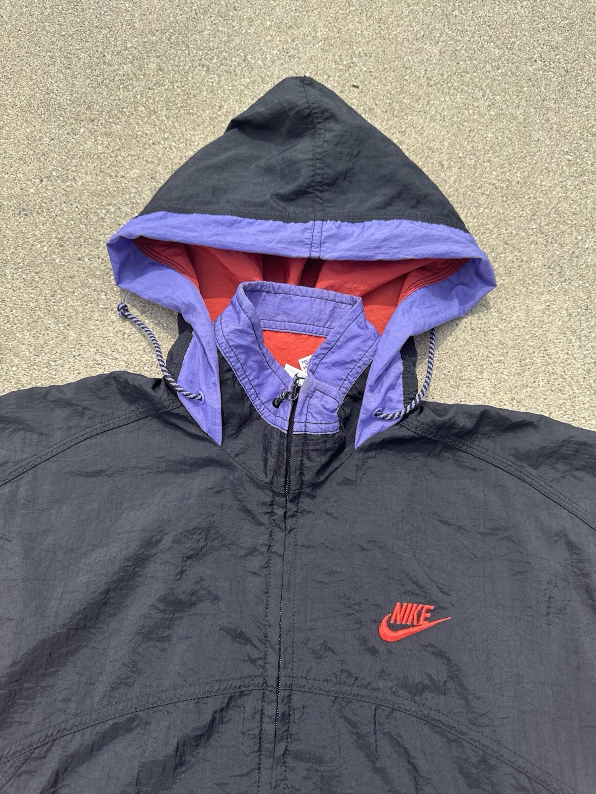 SACAI X NIKE Giacca a vento parka zip donna Nike vintage anni 90 taglia media blocco colore