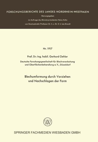 Blechumformung Durch Vorziehen Und Nachschlagen Der Form Gerhard Oehler-image