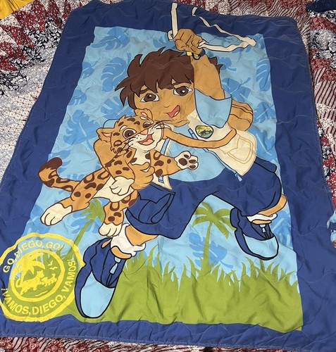 Vintage 2007 Go,Diego,Go! Nick Jr. Crib/Toddler bed Blanket And Fitted Sheet