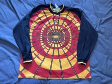 Vintage Umbro Soccer Jersey Mens Large Yellow Red Warm Up Long Sleeve Futbol 90s