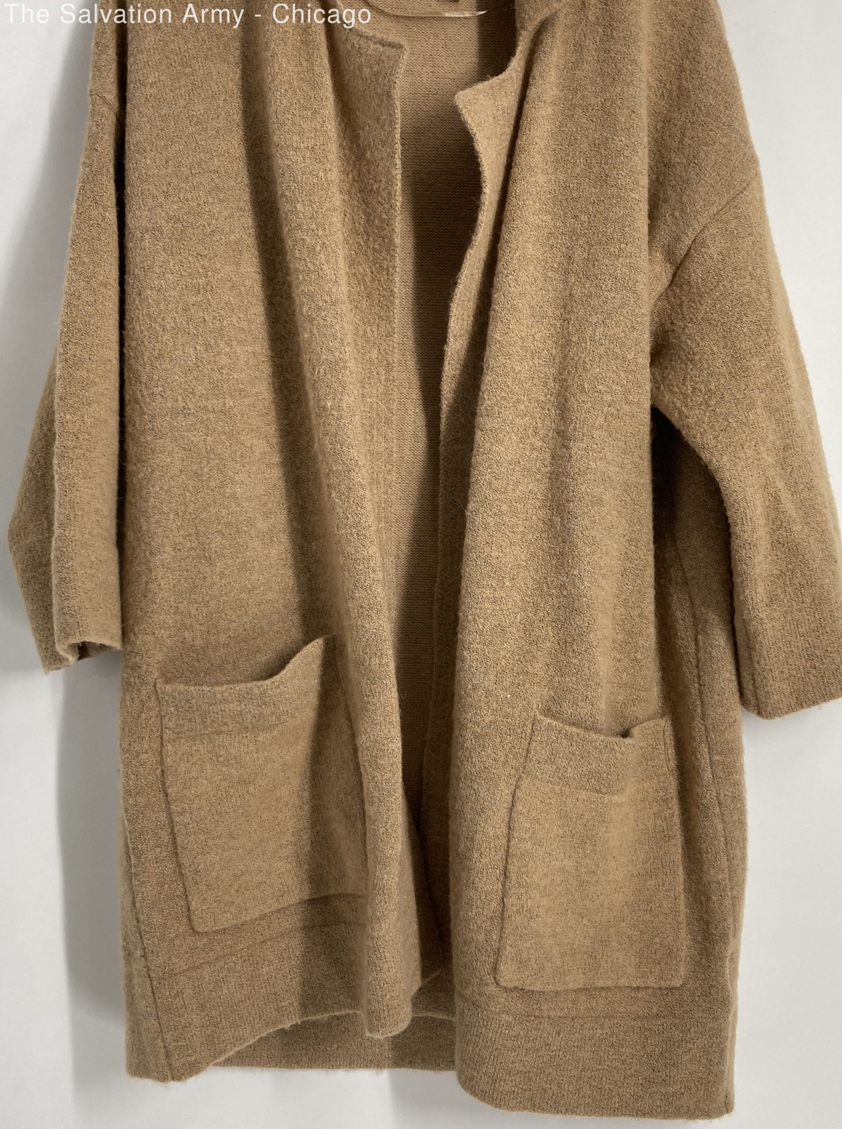 Thread & Supply Womens Camel Knitted Pockets Cardigan Sweater Size Large