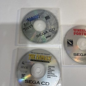3 Sega CD DISC ONLY Untested lot! Racing Aces, The Animals, Wheel Of Fortune