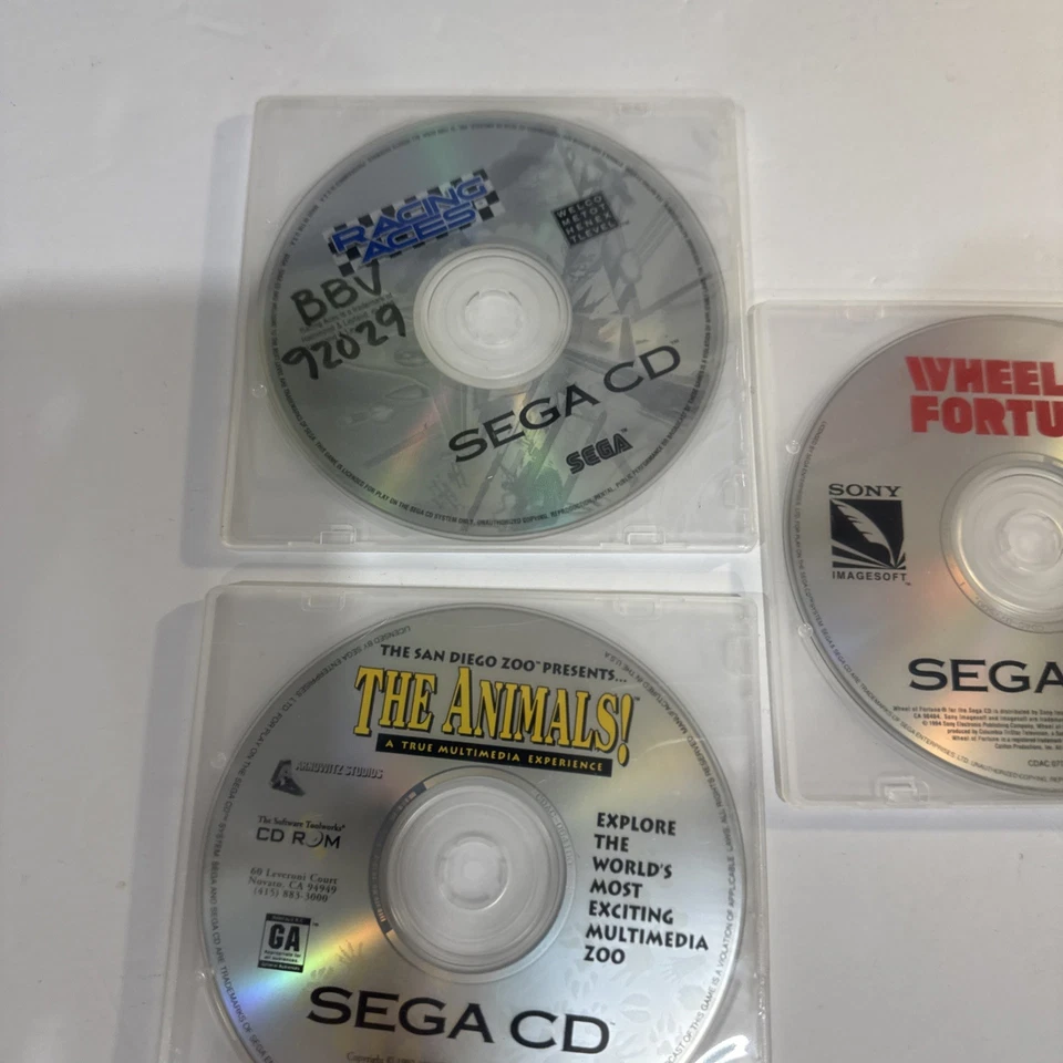 3 Sega CD DISC ONLY Untested lot! Racing Aces, The Animals, Wheel Of Fortune - Image 3 of 4