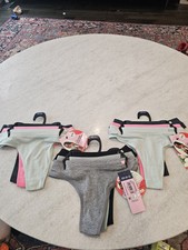 Kindly Yours Women  s Natural Comfort 9-Pack Cotton Modal Thong Underwear, XS