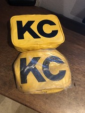 Vintage Genuine 80's KC Rectangle Fog Light Vinyl Cover Set 5"x7" Yellow PAIR