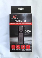 KLARUS FlatTac X2 - 3000 Lumens Ultra-Slim Palm Sized Flashlight Torch Brand New