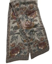 Vintage Pastel Rose Silk Scarf Women  s. 50  x 10  Rectangle Romantic Floral