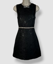 Alice + Olivia Women's Black Ellis Brocade A Line Dress Size 2