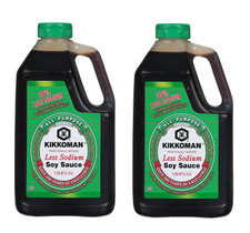 Kikkoman Less Sodium Soy Sauce, 40 oz. pack of 2.