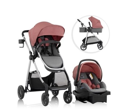 Evenflo Omni Plus Modular Travel System Stroller LiteMax Sport Seat Shasta Pink