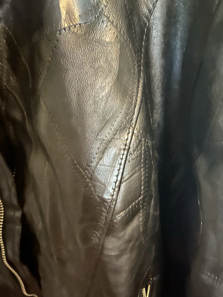 Diamond Plate Buffalo 皮革摩托车夹克 L 大号 — 第 3/4 张图片