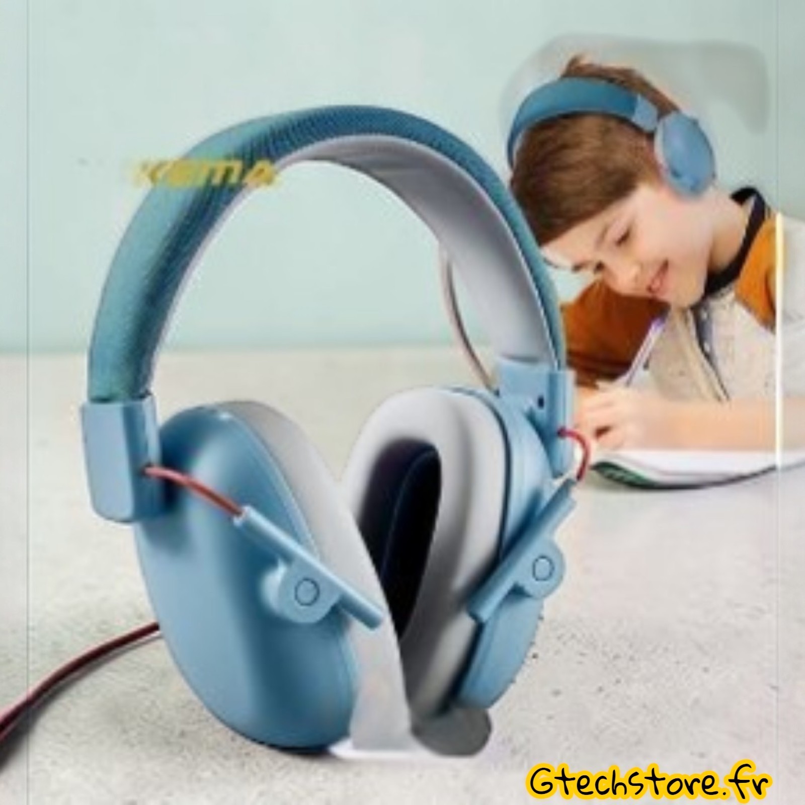 Casque Antibruit Enfant Vert Menthe pour le Sommeil Réparateur et les Voyages