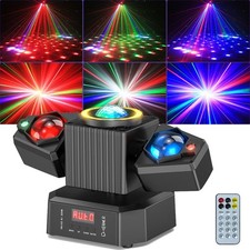 Moving Head Party Light Rotating Disco Ball Laser Beam Strobe Remote DMX512 US