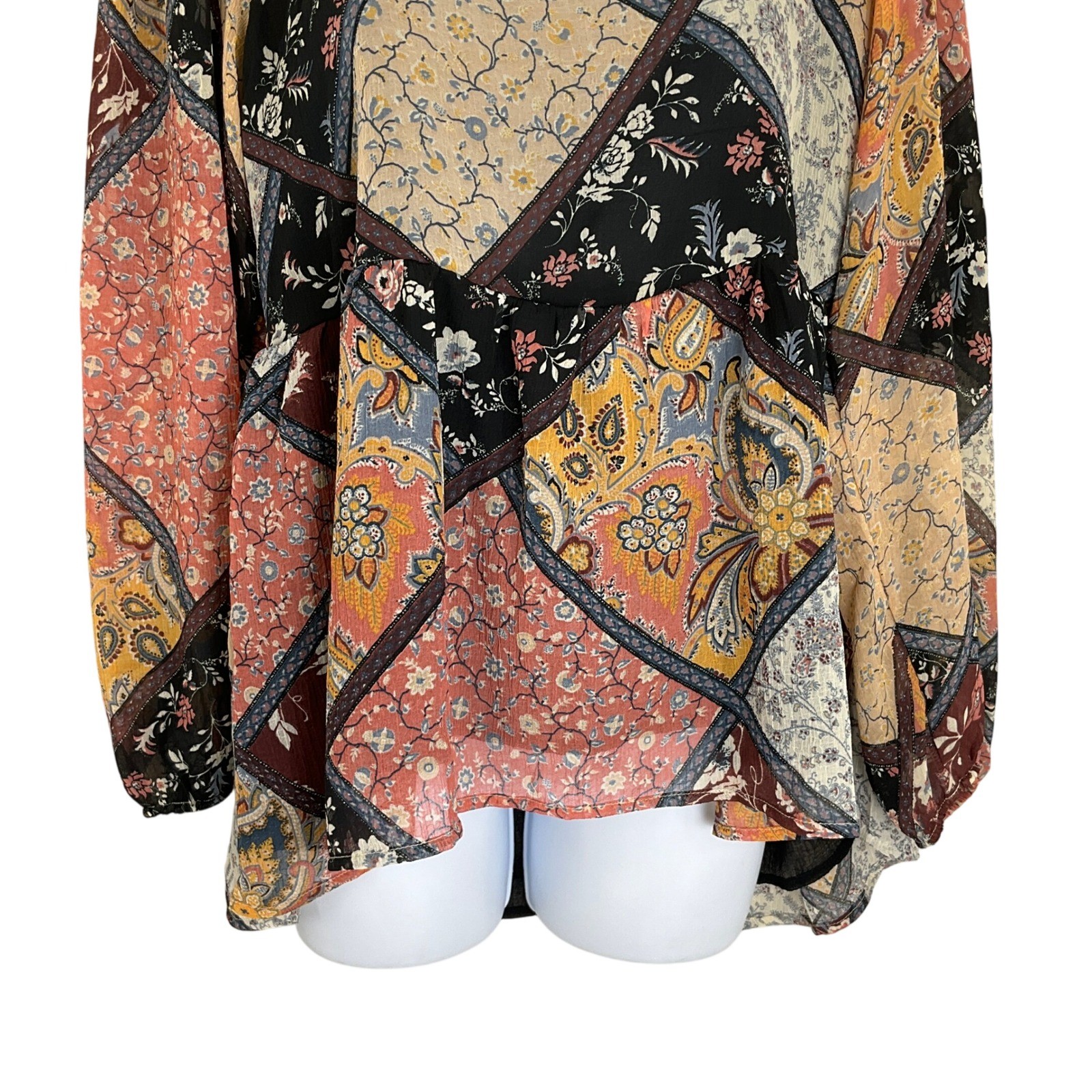 American Eagle Patchwork Square Neck Long Sleeve … - image 6